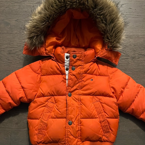 Tommy Hilfiger orange kids unisex winter jacket 12-18M - Picture 5 of 6